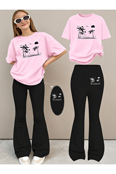 YUNAYT Set de pantaloni evazați și tricou spaniol pentru fete
