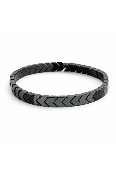 Ege via jewelry Egevia Milano Siyah Örgü Desenli Premium Erkek Bilekliği