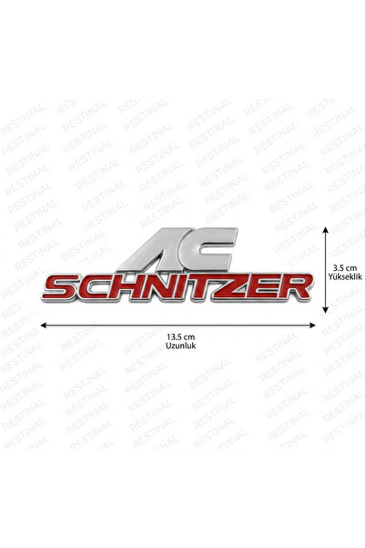 restinal شعار AC Schnitzer لحاجز صندوق السيارة، شارة معدنية حمراء اللون، طول ...
