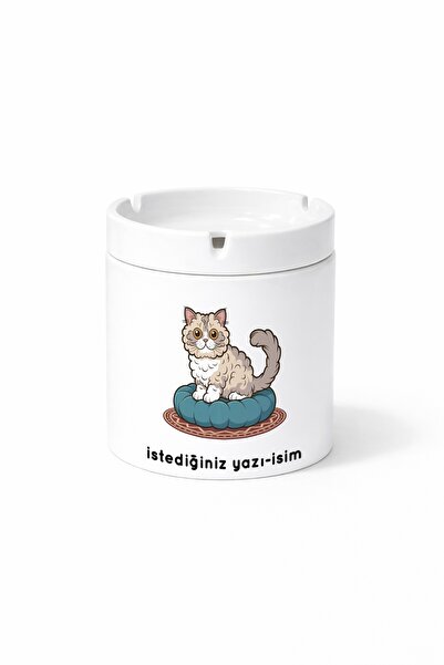 Kirbi Reklam Animal Selkirk Rex Curly Cat Double Sided Printed Ash Tray Ashtr...