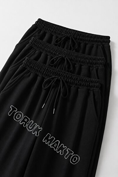 TORUK MAKTO 3 Pieces Unisex Regular Pipe Leg Gray Color Sweatpants