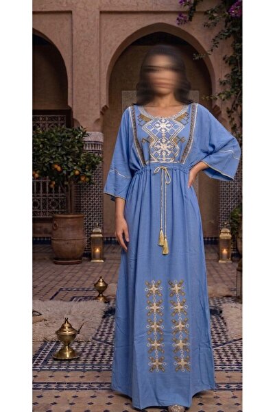 ISHRAQAT AL-AMAL Embroidered Dress with a Tie at the Waist, Comfortable and E...