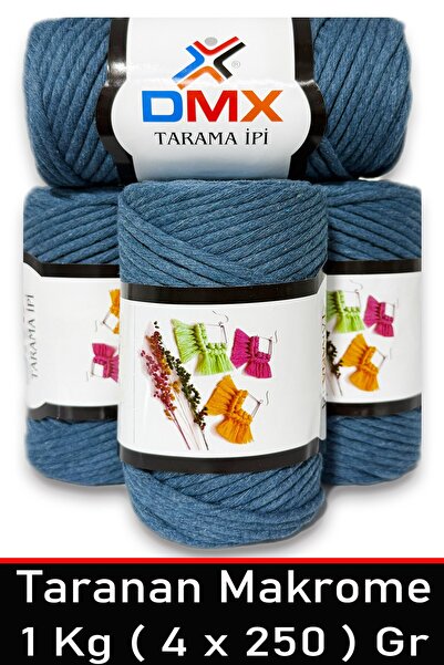Diva İplik Sfoară de macrame Taranan de lux de 4 mm - Ață simplă - 2113 Jeans