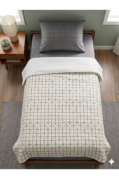 ŞENER HOME Striped Patterned Sheet with Elastic Single Pique Set