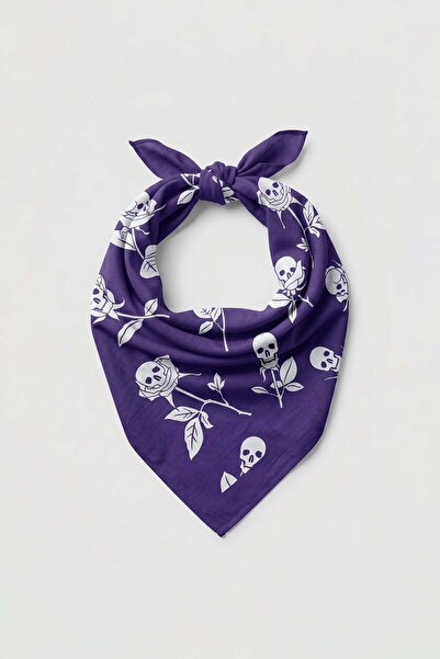 ablukaonline Unisex bandana sa gotičkim uzorkom lubanje, ljubičasta