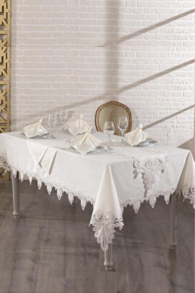 Çeyiz Diyarı Melisa Tablecloth 26 Pieces Cream