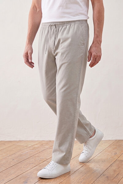 nacar çarşı Pantaloni pentru bărbați, model confortabil, gri, din in, din mat...