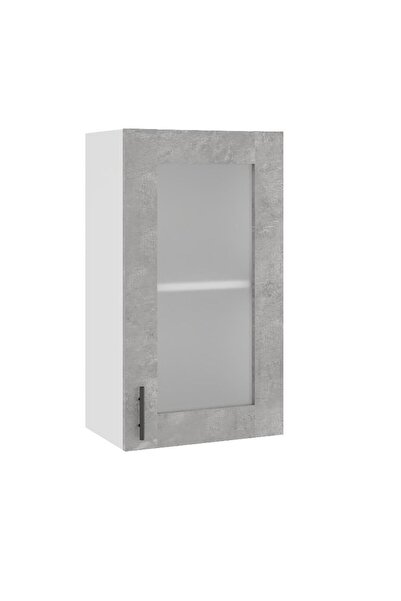 Sani Corp superior de bucătărie cu ușă de sticlă, Glamur, 40x32x72 cm, Beton