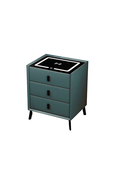 Smart Heater & Cooler Noptieră inteligentă cu încărcare wireless, iluminare L...