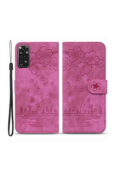 sscase Cherry Blossom Cat Θήκη Πορτοφόλι Rose (Xiaomi Redmi Note 12 Pro 4G)