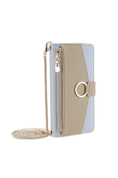 sscase Mirror Zipper Θήκη Πορτοφόλι Light Blue (Motorola Edge 40 Neo)