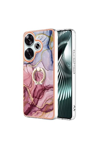 sscase Electroplating Σκληρή Θήκη με Δαχτυλίδι Rose Red (Xiaomi Poco F6 5G)