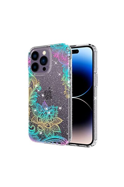 sscase Laser Σκληρή Θήκη Σιλικόνης Silver Flowers (Apple iPhone 14 Pro Max)