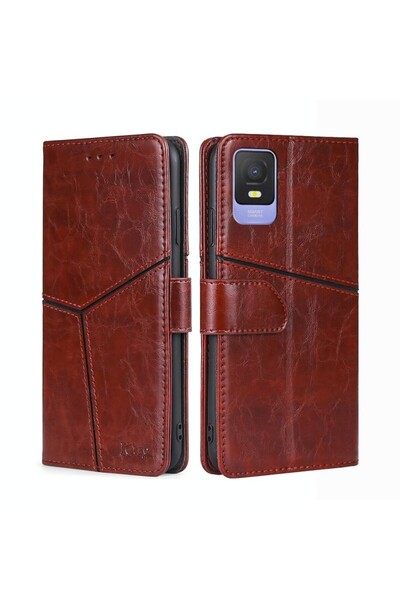 sscase Stitching Θήκη Πορτοφόλι Dark Brown (TCL 403)