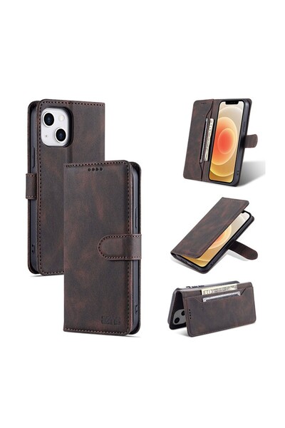 sscase AZNS Second Generation Skin Feel Leather Θήκη Πορτοφόλι Coffee (Apple ...