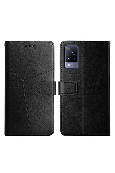 sscase Stitching Horizontal θήκη Πορτοφόλι Black (Vivo V21 5G)