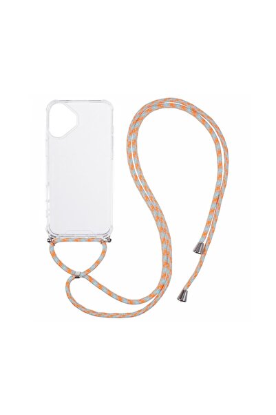 sscase Διάφανη Θήκη Σιλικόνης με Λουράκι Orange Light Blue (Apple iPhone 16 P...