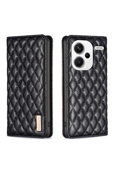 sscase Puff Rhombus Θήκη Βιβλίο Black (Xiaomi Redmi Note 13 Pro Plus 5G)