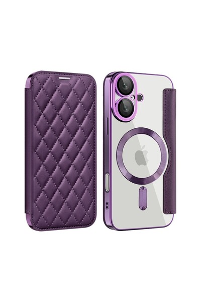 sscase Puff Rhombus MagSafe Θήκη Βιβλίο Purple (Apple iPhone 16 Plus)