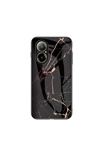 sscase Marble Θήκη Σιλικόνης με Τζάμι Gold Black (Realme C67 4G)