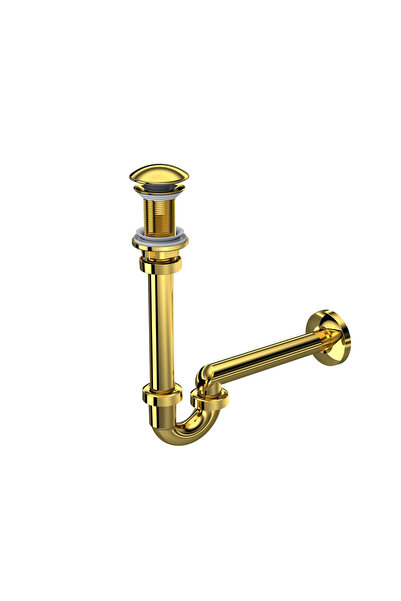 Casa Stile Sifon lavoar 220442 auriu cu PP, clic-clac, cap ceramic, 250–250