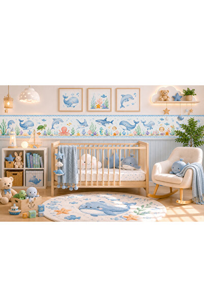 MaisonVelinCo Deniz Hayvanları Çocuk ve Bebek Odası Sticker Bordür