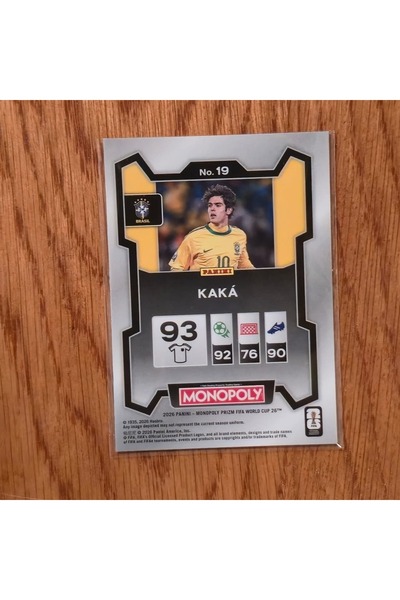 Panini Prizm Monopoly Kaka No.19 Game Card