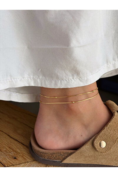ToffyStore 2-Piece Chain Anklet with Ball Chain