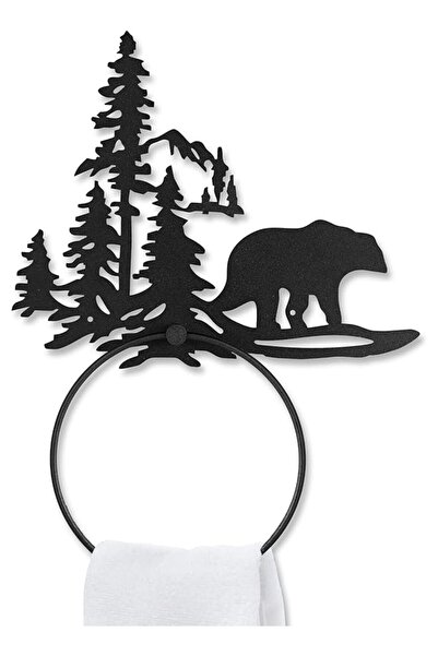 The Bros Bear Towel Ring for Bathroom Matte Black Hand Towel Holder Hardware ...