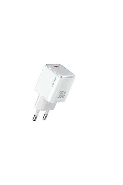 Usams Φορτιστής Χωρίς Καλώδιο με Θύρα USB-C, 30W Power Delivery, Λευκός (CC186)