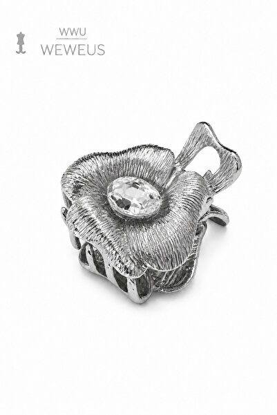 Weweus Flower Stone Gray Shiny Metal Mini Premium Latch Buckle