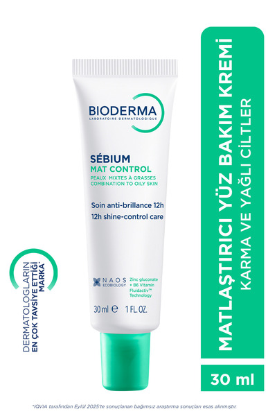 Bioderma Sebium Mat Control Karma ve Yağlı Ciltler İçin Parlamayı Kontrol Alt...