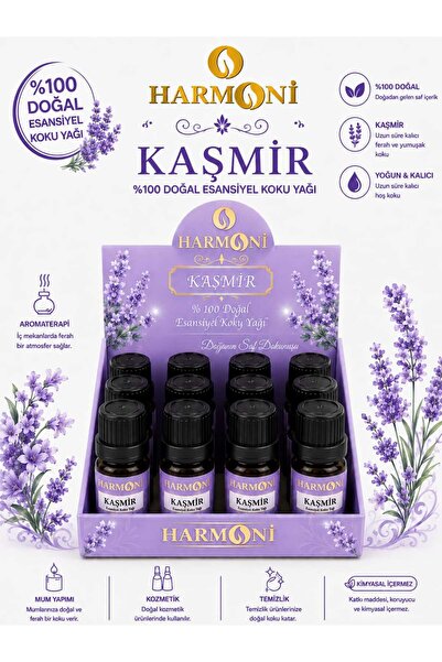 HARMONİ KAŞMİR Çiçeği Esansiyel Uçucu Koku 10ML 12'li Stant Difüzör Esansı Bu...