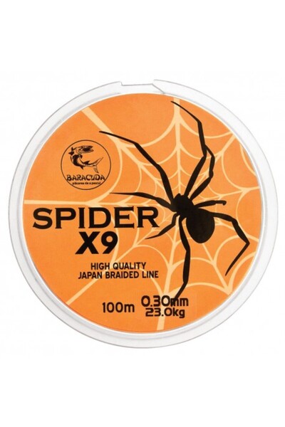 Baracuda Spider X9 Fir Textil de Pescuit 100m Orange Fluo 9 Strand