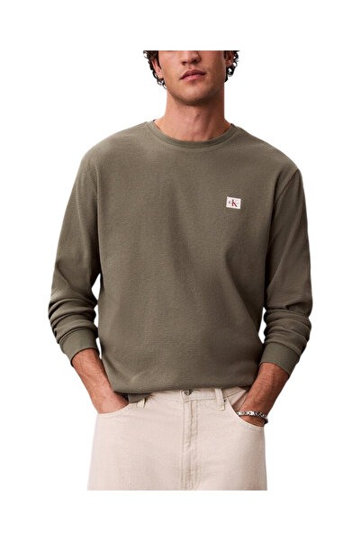 Calvin Klein Ανδρικό Μακρυμάνικο T-shirt Λαδί LV040EM217-LDY