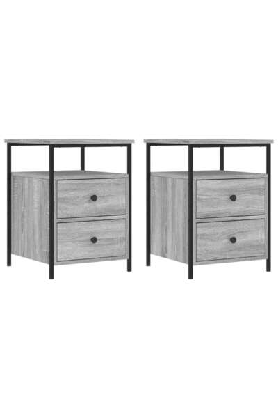 vidaxl Noptiere, 2 buc., gri sonoma, 44x45x60 cm, lemn compozit