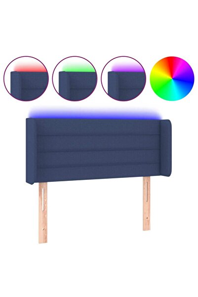 vidaxl LED headboard, blue, 83x16x78/88 cm, textile
