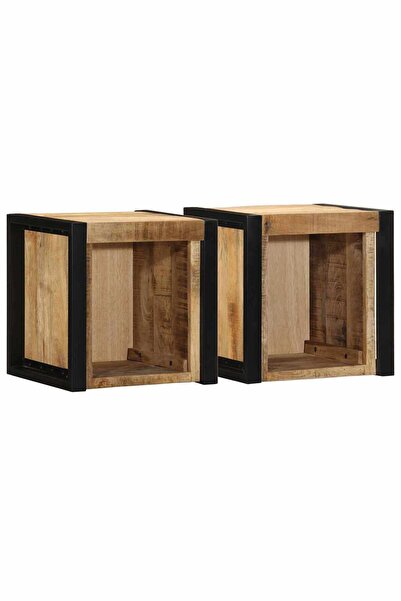 vidaxl Noptiere 2 buc 40x35x40 cm lemn masiv de mango