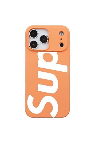 Casen iPhone 17 Pro Max Turuncu Lansman Sup Tasarımlı Renkli Silikon Kılıfı