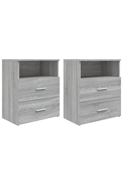 vidaxl Noptiere, 2 buc., gri sonoma, 50x32x60 cm