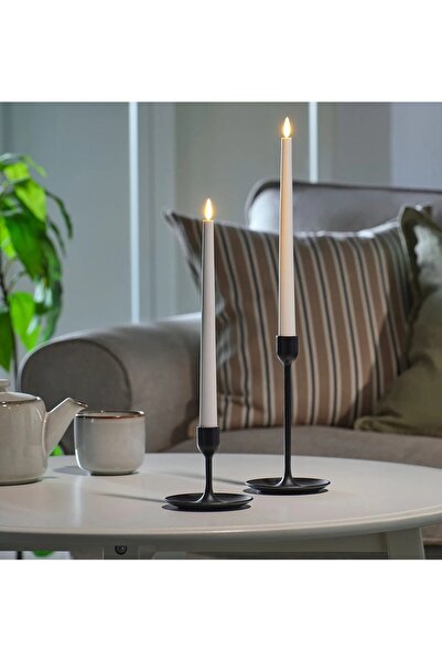 IKEA QUİCK 2 Adet Led'li Şamdan Mumu Yükseklik: 28 Cm 2'li Set Dekoratif Led ...