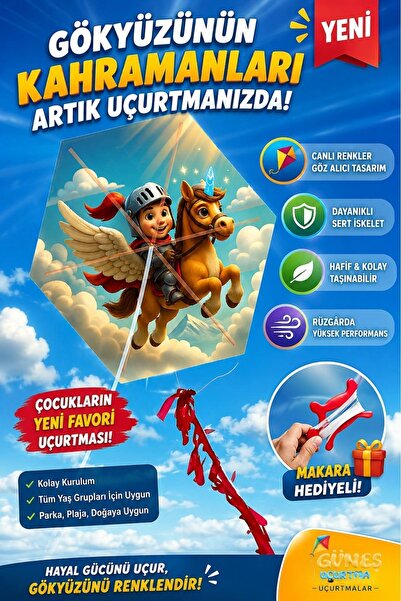 hak-iş oyuncak Atlı Prens Desenli Uçurtma
