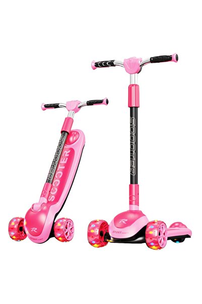 Nichiduta Pink children's scooter, foldable, with light-up PU wheels, adjusta...