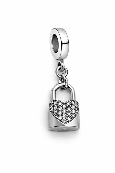 MakeWell Heart Locking Stone Steel Charm
