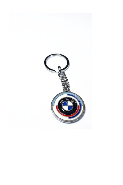 BsElektronik Breloc metalic cu logo BMW, design rotund, 50 de ani, design elegant