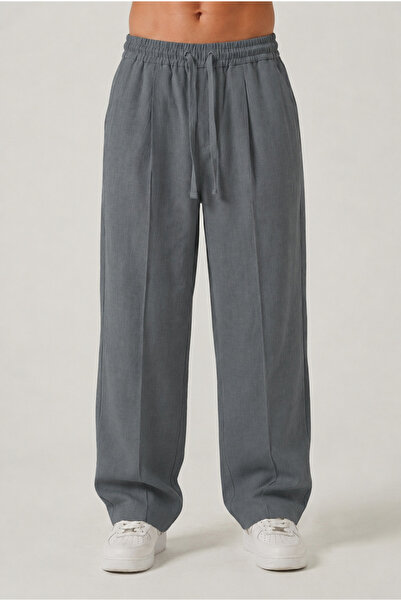 RELAXL Düşük Ağ Men's Elastic Summer Trousers %100 Cotton Loose and Long Leg ...