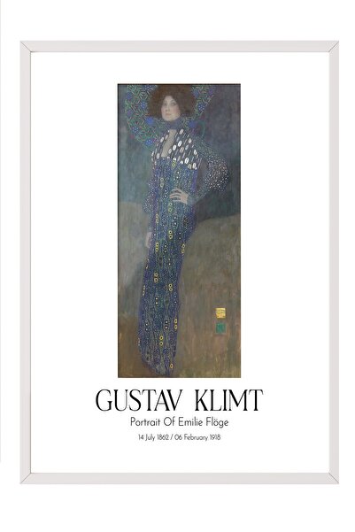 Postifull Gustav Klimt - Portret Emilije Flöge, slika u belom okviru, umetnič...