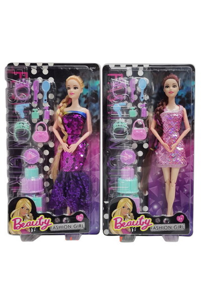 PlayFun Toy Doll Fashion Girl Sequin Dress Interactive Children's Gift