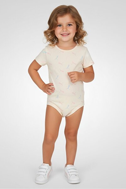 Puma Toddlers Girl 4 Pcs Short Sleeve Bodysuit, Multicolor