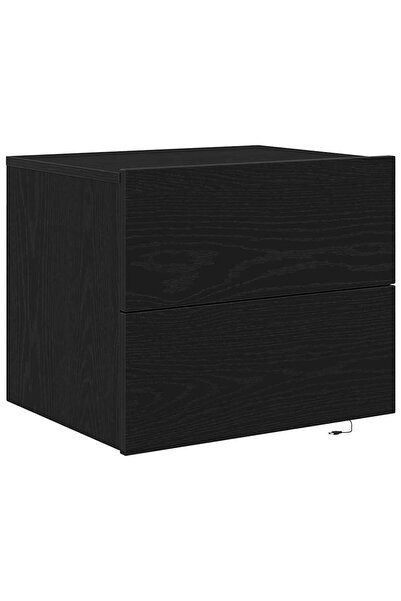 vidaxl Dulap de noapte Stejar Negru 50 x 39 x 41 cm Lemn compozit